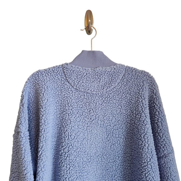 Aerie Blue Sherpa Quarter-Zip Sweatshirt - Picture 9 of 10